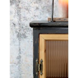 Chic Antique - Vitrineskab m. 4 hylder og rillede glaslger H150,5/L70/B35,5 cm natur