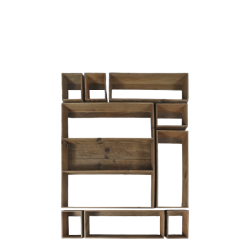 Chic Antique - Reol st af 9 L87/B11,5/H120 cm natur