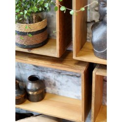 Chic Antique - Reol st af 9 L87/B11,5/H120 cm natur