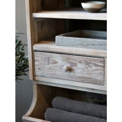 Chic Antique - Reol m. hylder og skuffer H222/L120/B37 cm natur