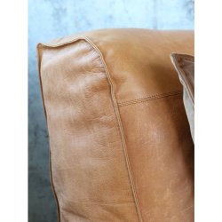 Chic Antique - Loungestol i lder H83/L103/B83 cm cognac