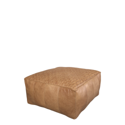 Chic Antique - Loungepuf i lder H35/L75/B75 cm cognac