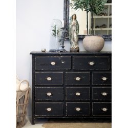 Chic Antique - Kbmandsdisk H89xB152xL47cm Patineret sort.