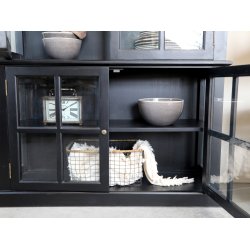 Chic Antique - Vitrineskab m/4 lger Sort H196xB120xL40cm.