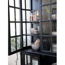 Chic Antique - Vitrineskab m/4 lger Sort H196xB120xL40cm.