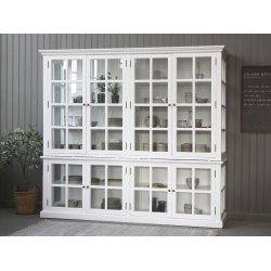 Chic Antique - Vitrineskab m/8 lger Hvid H195xB220xL55cm.