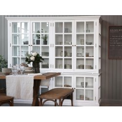 Chic Antique - Vitrineskab m/8 lger Hvid H195xB220xL55cm.