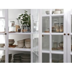 Chic Antique - Vitrineskab m/8 lger Hvid H195xB220xL55cm.