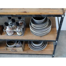 Chic Antique - Fransk inspireret Anretterbord Patineret sort H99xB120,5xL61cm.