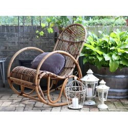 Chic Antique - Gl. fransk Gyngestol Naturlig H100xL106xB58cm.