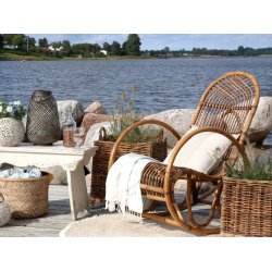 Chic Antique - Gl. fransk Gyngestol Naturlig H100xL106xB58cm.