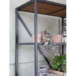 Chic Antique - Fransk Reol dobbelt m. 5 trhylder H200 L145 B41cm. antik sort