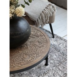 Chic Antique - Sofabord rundt m/udskringer Naturlig 60xH41,5cm.