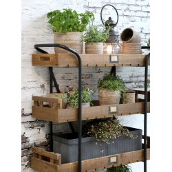 Chic Antique - Vogn p hjul m. 5 trbakker H156,5 L83 B34cm.