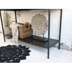 Chic Antique - Factory Konsolbord m/hylde og 3 skuffer Patineret sort H91xB123xL41cm Jern.