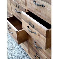 Chic Antique - Kbmandsdisk p hjul m/20 skuffer Naturlig H75xB156xL38,5cm.