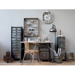 Chic Antique - Factory Kommode/Skab m/hjul og skuffe Patineret gr H54xB47xL34,5cm Jern.