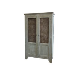 Chic Antique - Gl. Fransk Linnedskab Patineret opal H184xL113,5xB44,5cm. (P vej primo August)