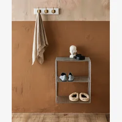 NORDAL - Knager�kke m/3 Knager Hvid/"Messing" L: 30 H: 6,5 cm. 