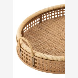 J-Line - Oval serveringsbakke Rattan/Bambus H: 16 cm L: 65 cm B: 52 cm.