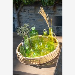 J-Line - Oval serveringsbakke Rattan/Bambus H: 14.5 cm L: 57.5 cm	B: 43 cm.