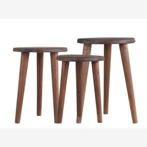 Chic Antique - Grimaud UNIKA Taburet St af 3 Naturlig Ca. H38x26cm Genbrugstr.