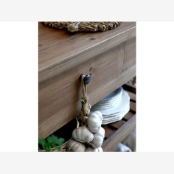 Chic Antique - Anretterbord m/hjul, 2 hylder og 2 skuffer Naturligt H85xB100xL40cm Fyrretr.