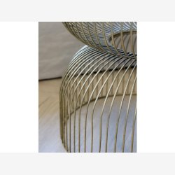 Chic Antique - Sidebord rundt m/glasplade Messinglook 40xH51cm Jern.