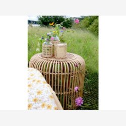 Chic Antique - Loungebord rundt flet Naturlig 50xH50cm Rattan.