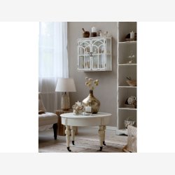 Chic Antique - Vgskab/Vitrineskab H62xB20xL70cm patineret creme.