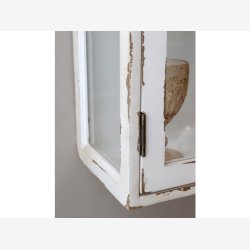 Chic Antique - Vgskab/Vitrineskab H62xB20xL70cm patineret creme.