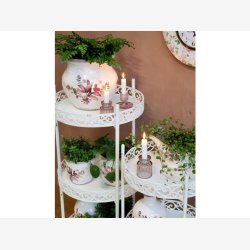 Chic Antique - Reol Rund m/3 hylder Patineret creme 42,5xH100cm Metal.