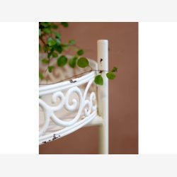 Chic Antique - Reol Rund m/3 hylder Patineret creme 42,5xH100cm Metal.