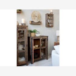 Chic Antique - Grimaud UNIKA Vgskab m/hylder og glaslge Ca. H60xB40xL13cm. (P vej primo Juli)