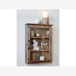 Chic Antique - Grimaud UNIKA Vgskab m/hylder og glaslge Ca. H60xB40xL13cm. (P vej primo Juli)