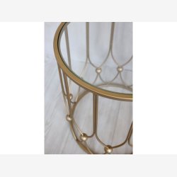 Chic Antique - Sidebord m. glasplade, H55/45 cm.