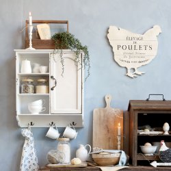 Chic Antique - Skab til vg m. 1 lge og 3 hylder Creme