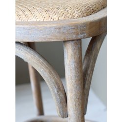 Chic Antique - Fransk Barstol m. fletsde og ryg H92/L40/B45 cm natur