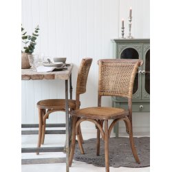 Chic Antique - Fransk Spisestol m/fletsde &amp; rygln Naturlig H88xL45xB40cm.