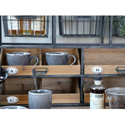 Chic Antique - Vgreol m/skuffer og trdkurve H50,5 L71,5 B18cm Patineret sort.