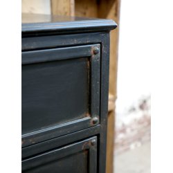 Chic Antique - Factory Kommode/Natbord m/2 skuffer Patineret sort H50xB45,5xL37,5cm Jern.