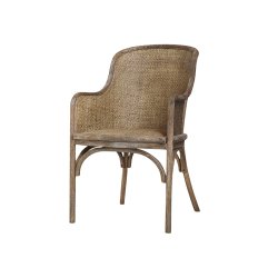 Chic Antique - Gl. fransk Stol m/rattanflet Naturlig H91xL56,5xB56cm.