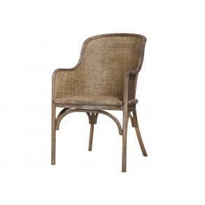 Chic Antique - Gl. fransk Stol m/rattanflet Naturlig H91xL56,5xB56cm.