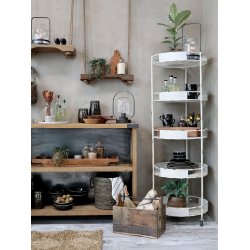 Chic Antique - Reol p hjul m. 5 hylder H157 53cm. 