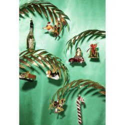 Vondels - Glaskugle Slikstok rd/hvid 14 cm