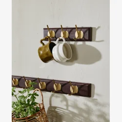 NORDAL - Knager�kke m/3 Knager Brun/"Messing" L: 30 H: 6,5 cm. 