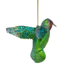 Vondels - Glaskugle Kolibri grn/lilla 8,5 cm