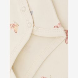 Fixoni - Body m. skr�lukning hvid m. Sommerfugle print, lange �rmer