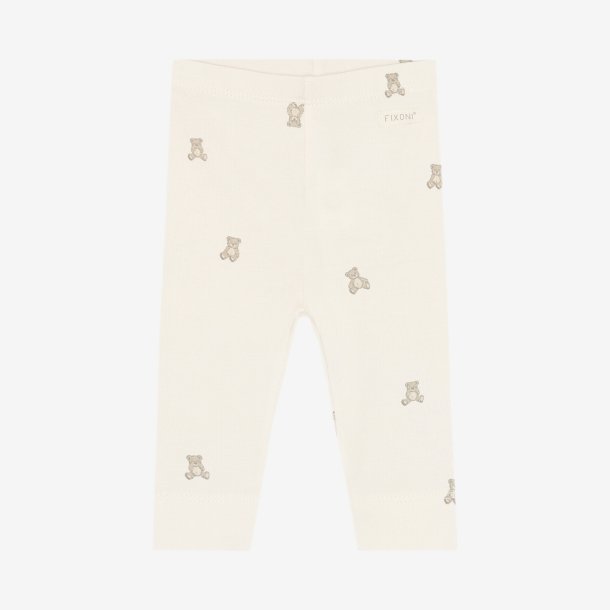 Fixoni - Leggings, Hvid m. Bamse print.