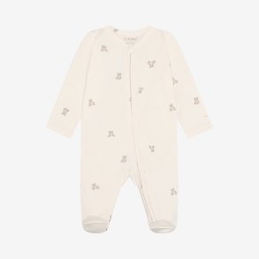 Fixoni - Natdragt m. f�dder hvid m. Bamse print